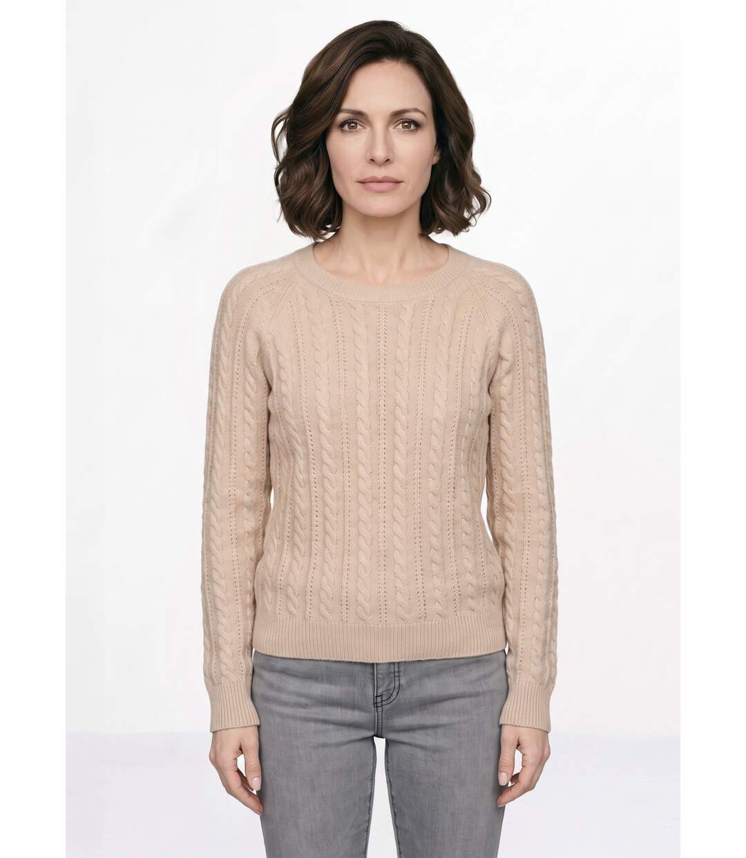 Pull doux maille irisée torsadée ajourée laine-1