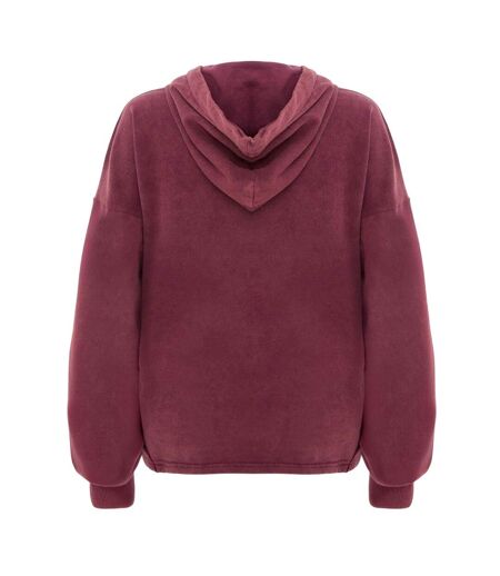 Sweat À Capuche Motif/style Logo Brodé Femme Bordeaux I Saw It First