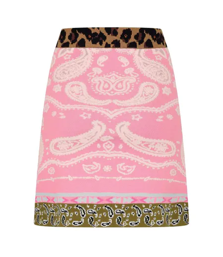 Womens/ladies Bandana Knitted Mini Skirt Pink Never Fully Dressed