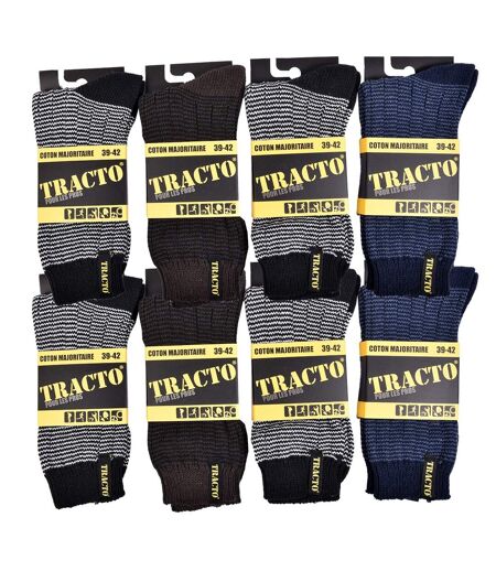 Chaussettes de Travail TRACTO pour Homme Résistance et Qualité Pro Pack de 8 TRACTO Coton Majoritaire