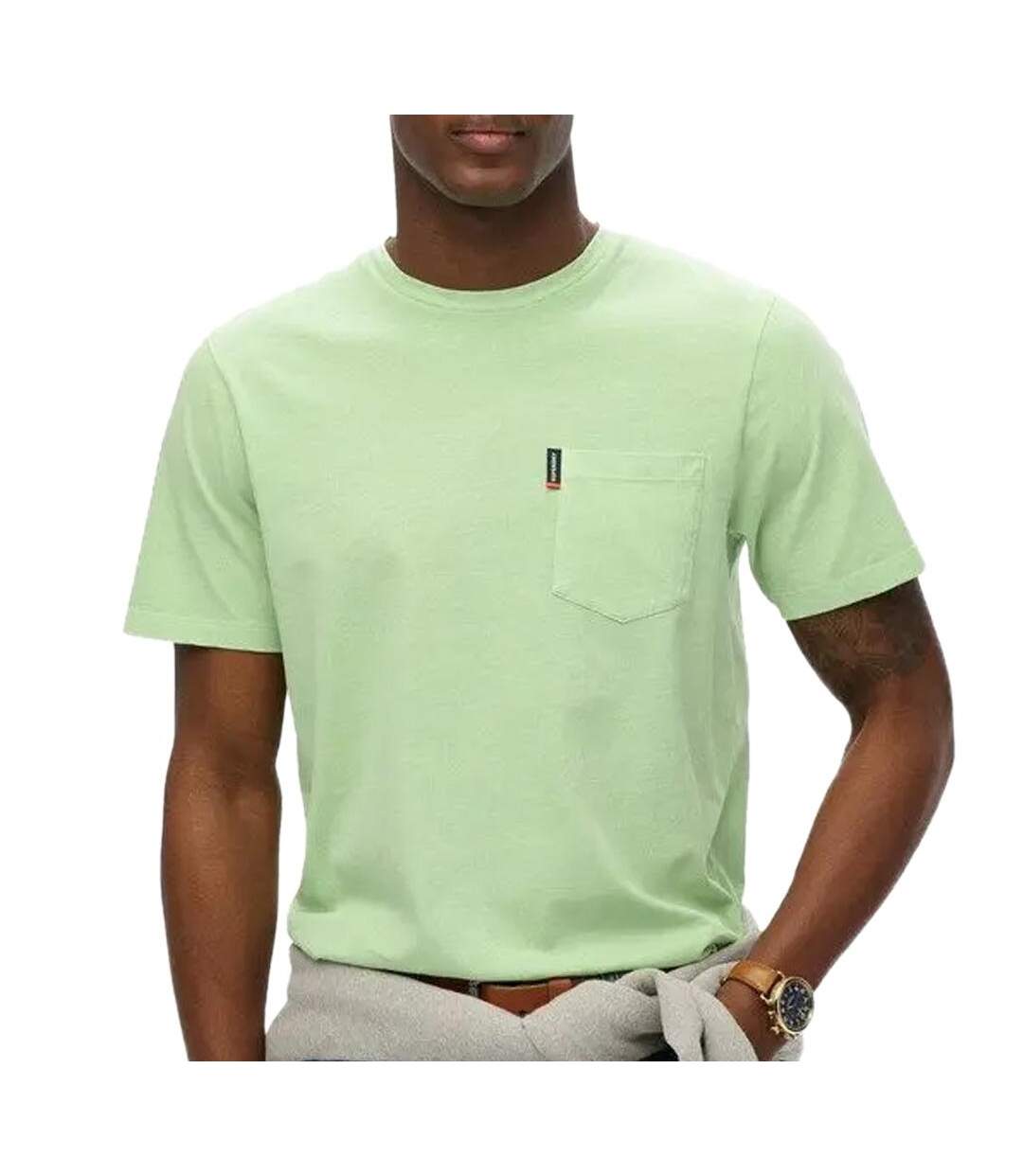 T-Shirt vert homme superdry classic essential-1