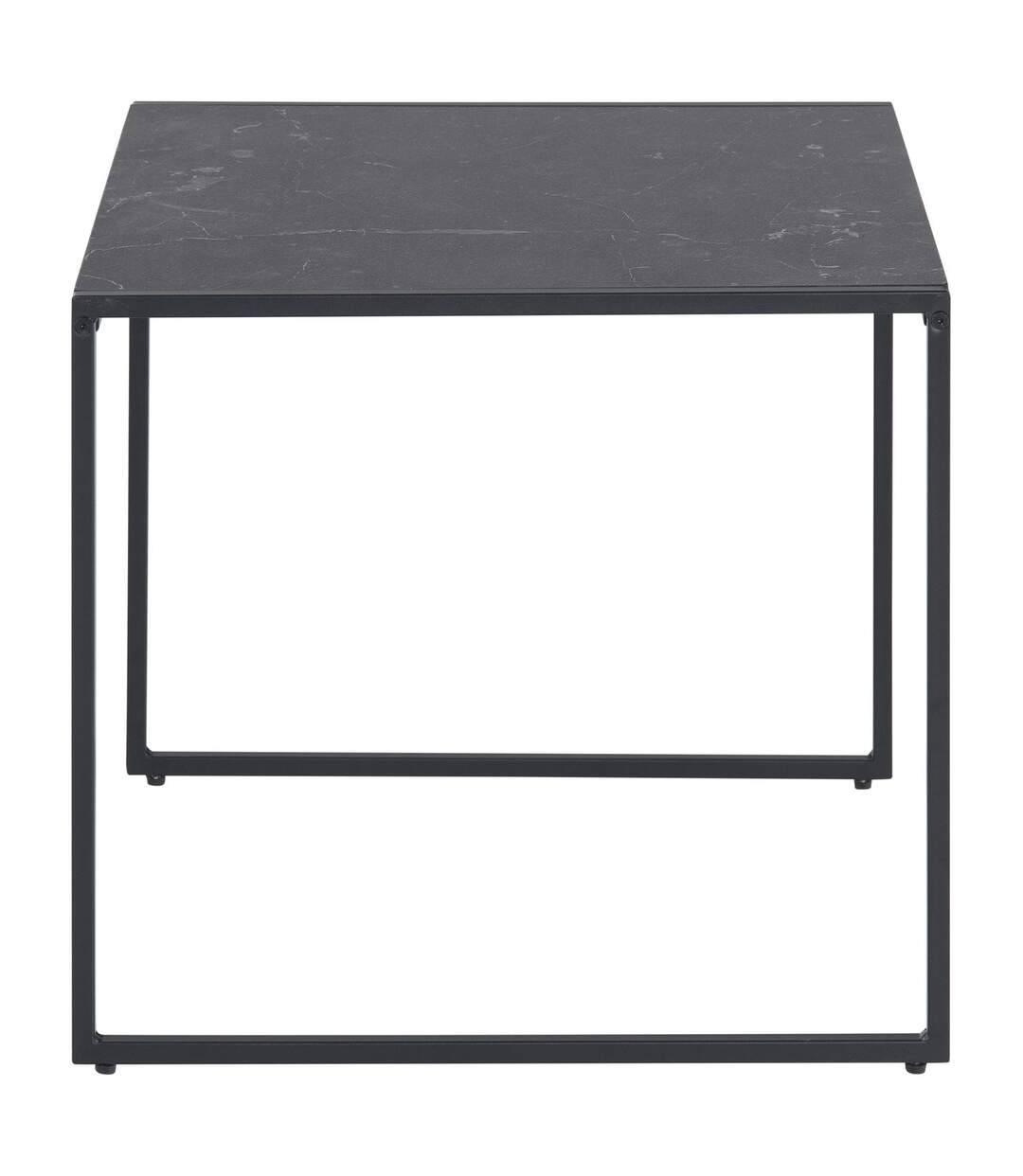 Table d'appoint carré en mélaminé et métal - L.50 cm x H. 45 cm - Noir-3