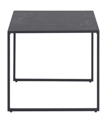 Table d'appoint carré en mélaminé et métal - L.50 cm x H. 45 cm - Noir