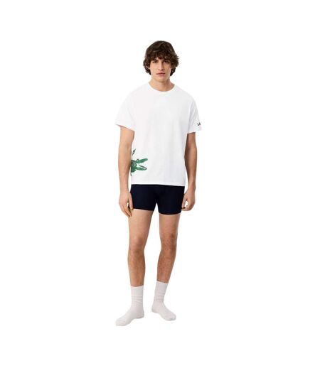 Haut De Pyjama Manches Courtes Motif/style Imprimé Au Dos Homme Blanc Lacoste