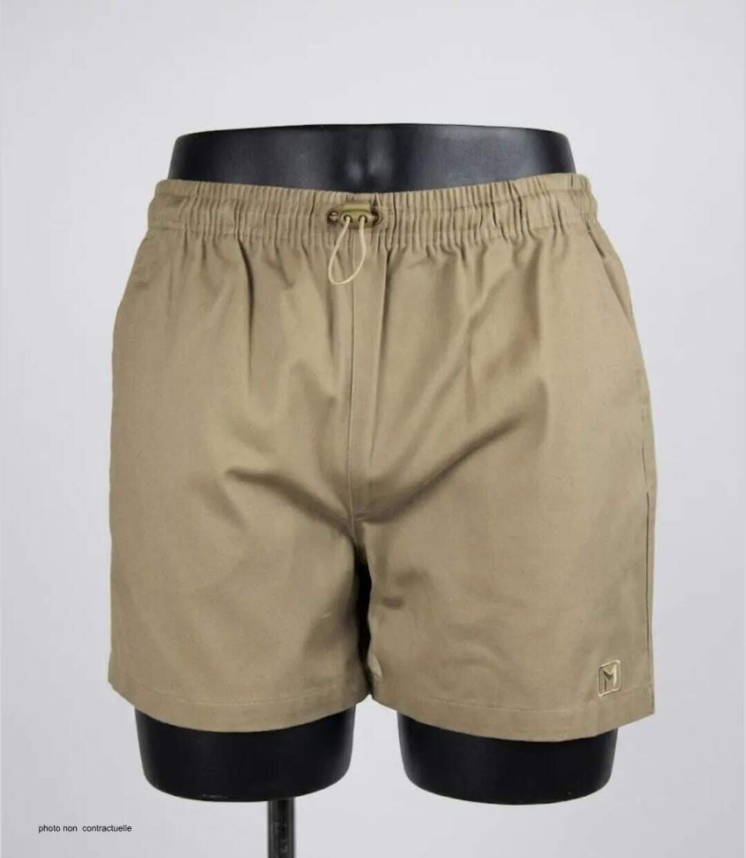 Short homme CHALLENGER 710095U001 beige : le bermuda 3 poches en pur coton pour l'été-3