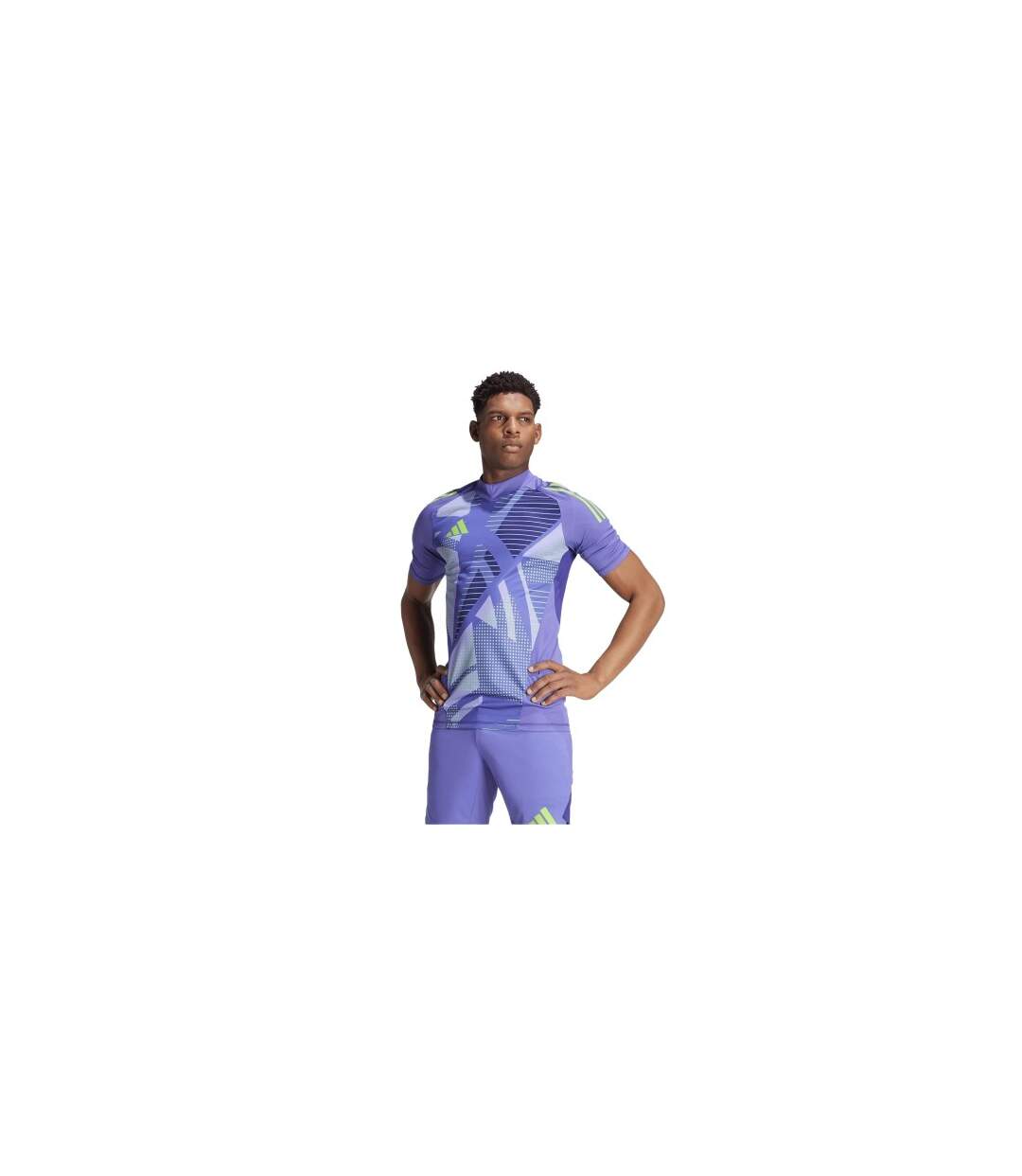 Mens Tiro 24 Geometric Slim Goalkeeper Jersey Purple Adidas-1