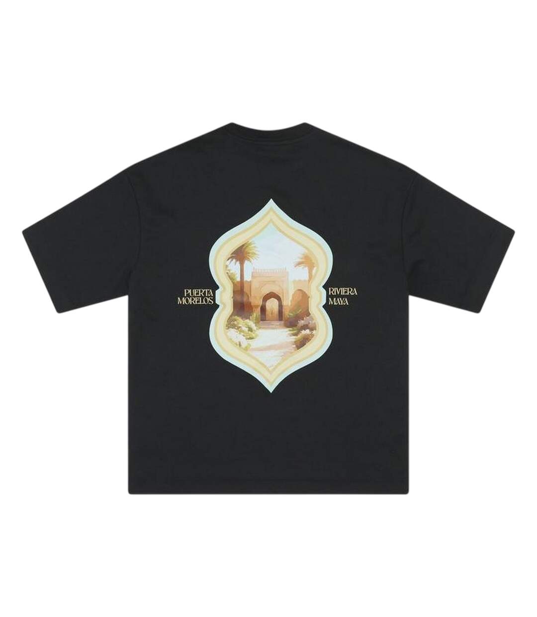 Mens Morelos Crew Neck Oversized T-shirt Black Rose London-3