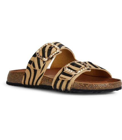 Geox - Sandales NEW BRIONIA B - Femme (Beige clair / Noir) - UTFS10747