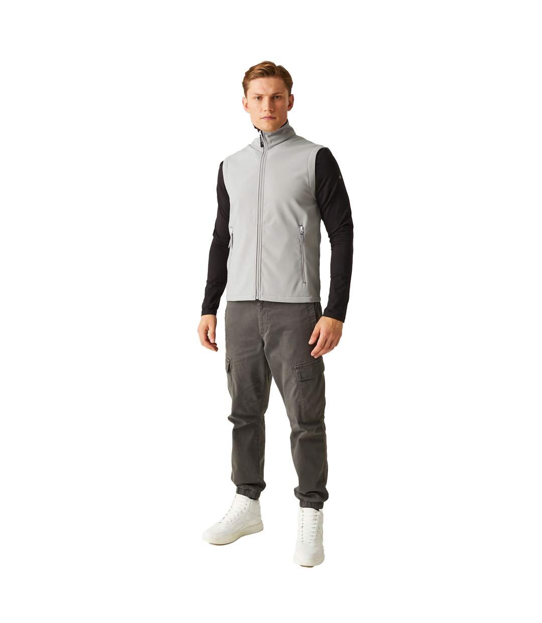 Mens Softshell 2 Layer Body Warmer Mineral Grey Black Regatta Professional-1