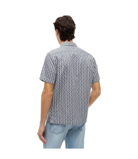 Chemise Manches Courtes Motif/style À Motifs Homme Gris Bleu Marine Tommy Hilfiger