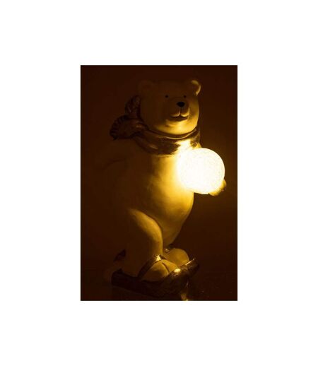 Paris Prix - Statuette Déco Led ours Polaire Debout 36cm Blanc
