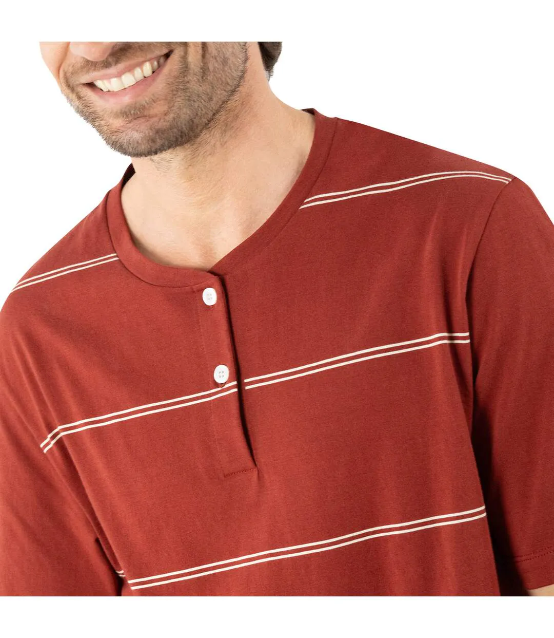 Pyjama court ouvert homme Mercerisé Eminence-5