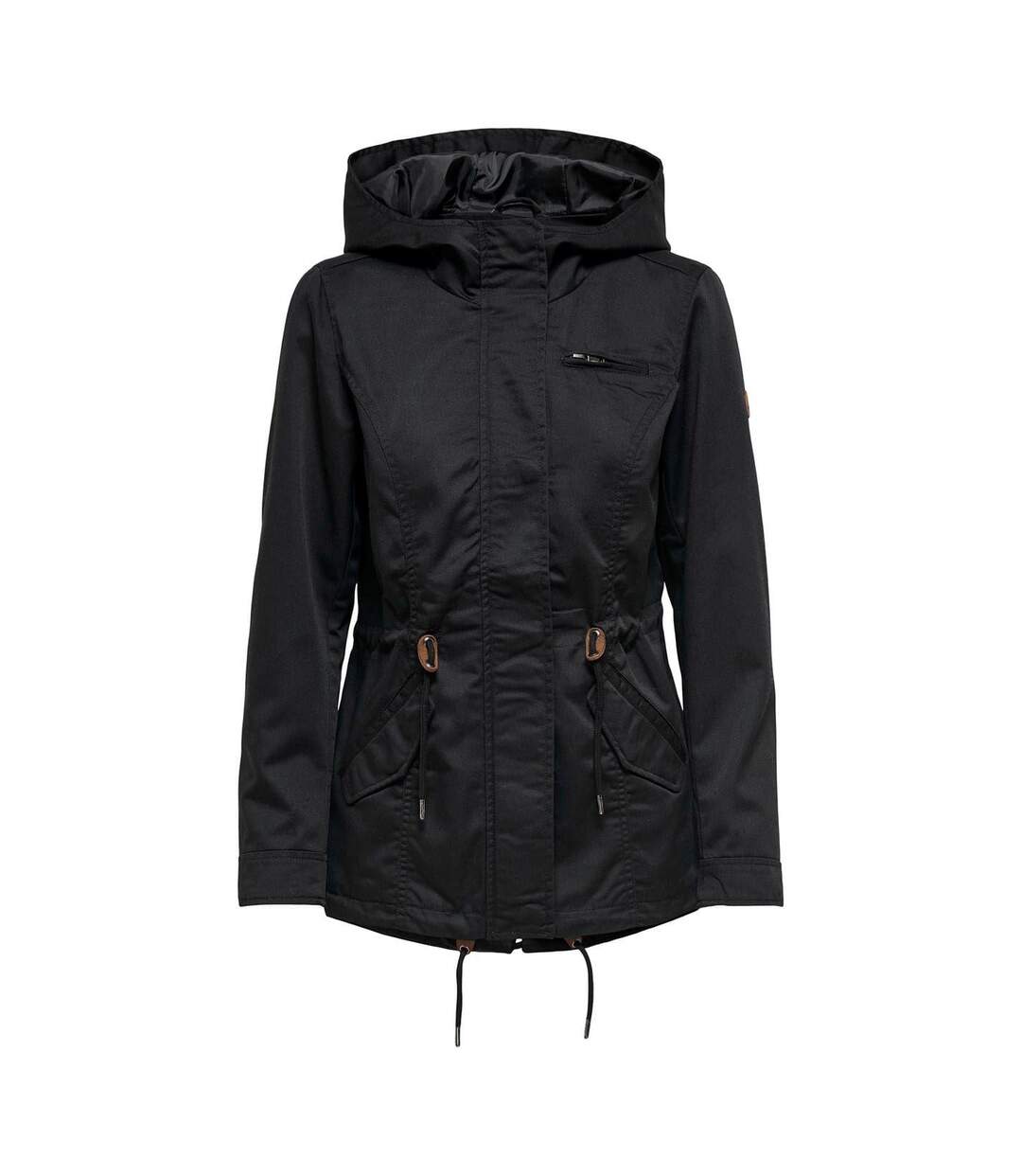 Womens/ladies Hooded Parka Black Only-2