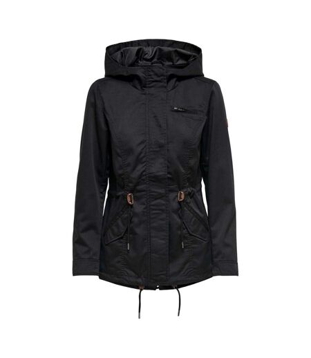 Womens/ladies Hooded Parka Black Only