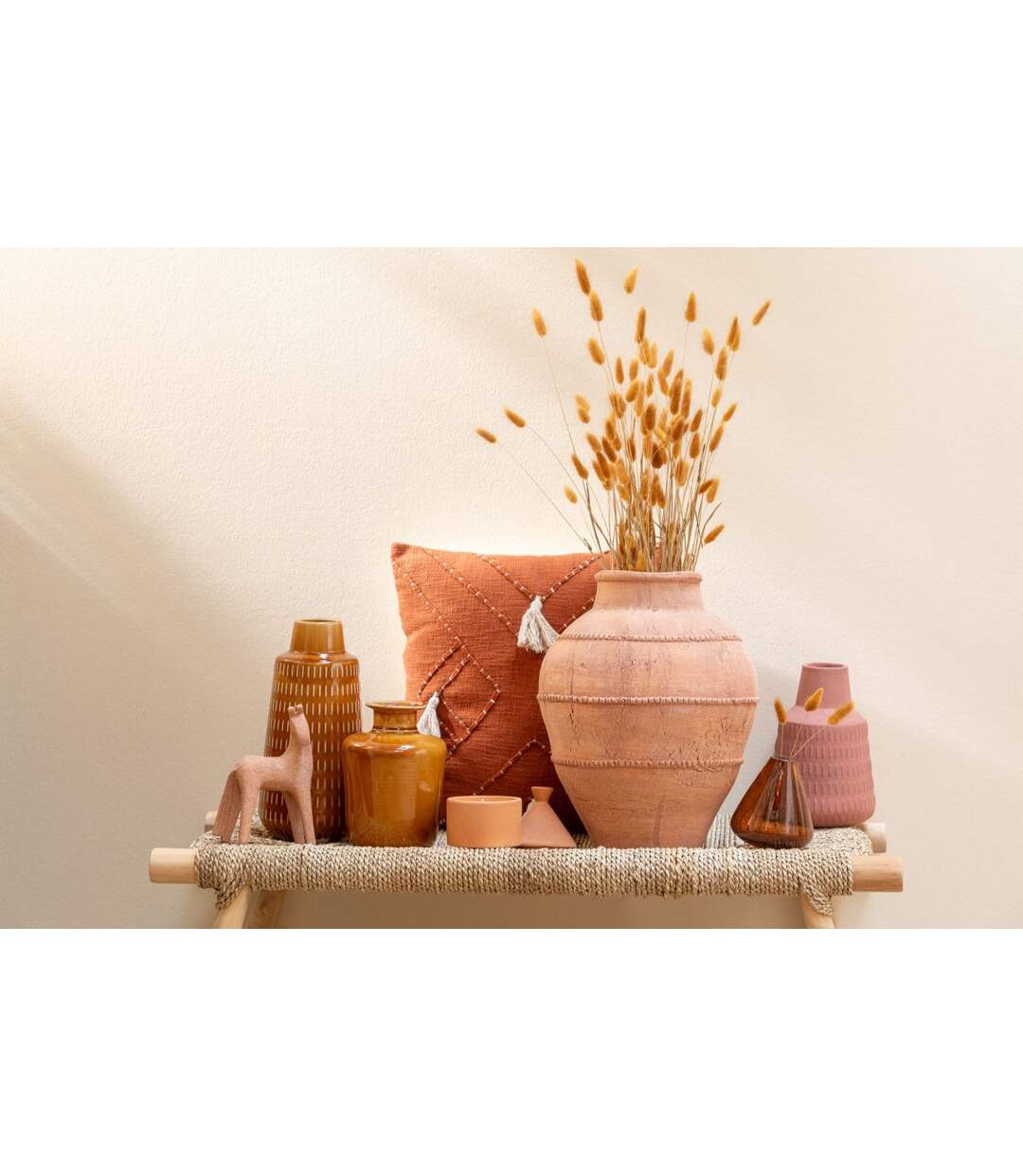 Lot de 3 Statuettes Chevaux Morris 31cm Terracotta-3
