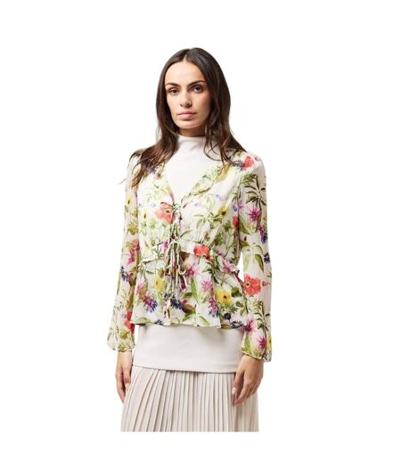 Womens/ladies Monica Long-sleeved Blouse White Multicoloured French Connection