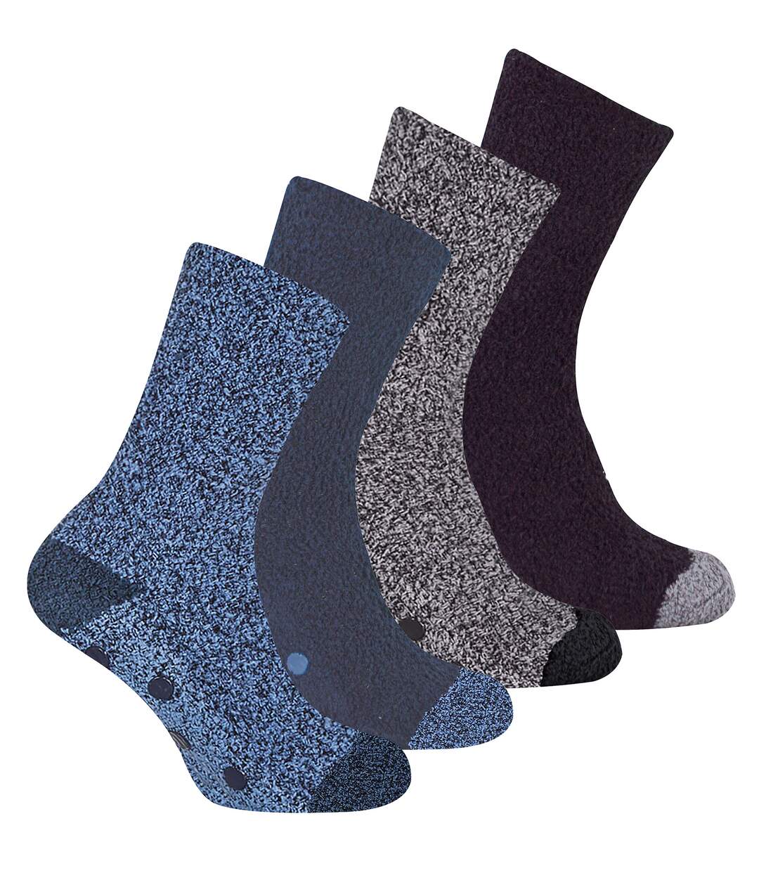 Sock Snob - 4 Paires Homme Chaussettes Polaire Chaudes | Antidérapantes Chaudes-1