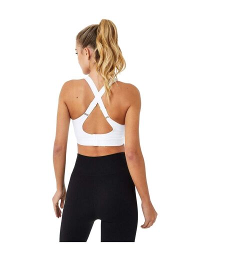 Womens/ladies High Support Sports Bra White USA Pro