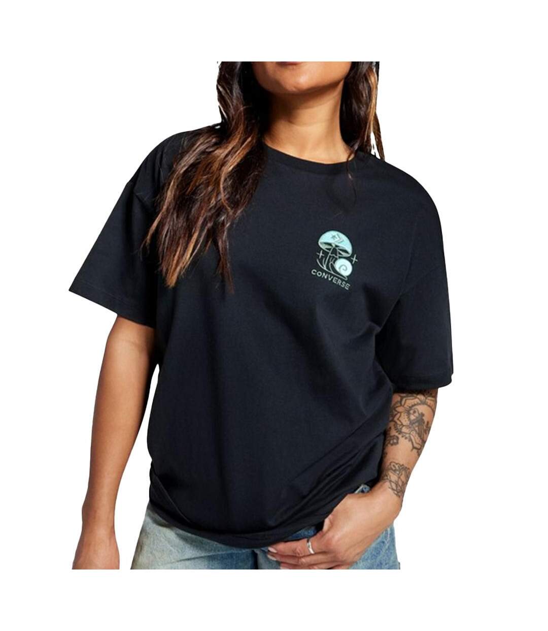 T-shirt noir homme converse mushrooms-1
