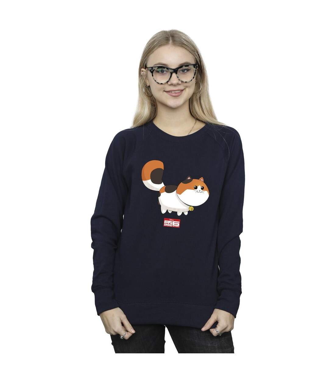 Disney - Sweat BIG HERO BAYMAX KITTEN POSE - Femme (Bleu marine) - UTBI11853-2