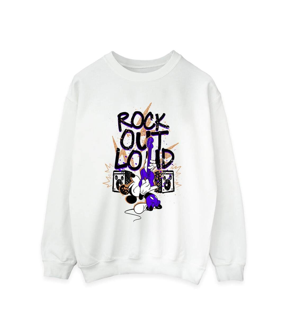 Disney Sweatshirt Mickey Mouse Rock Out Loud - Femmes/Dames (Blanc) - UTBI29195-1