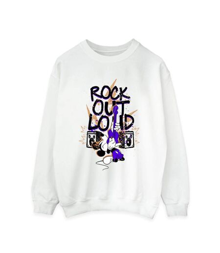 Disney Sweatshirt Mickey Mouse Rock Out Loud - Femmes/Dames (Blanc) - UTBI29195