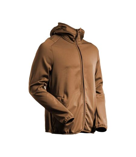 Mens Customised Hooded Fleece Jacket Nut Brown Mascot