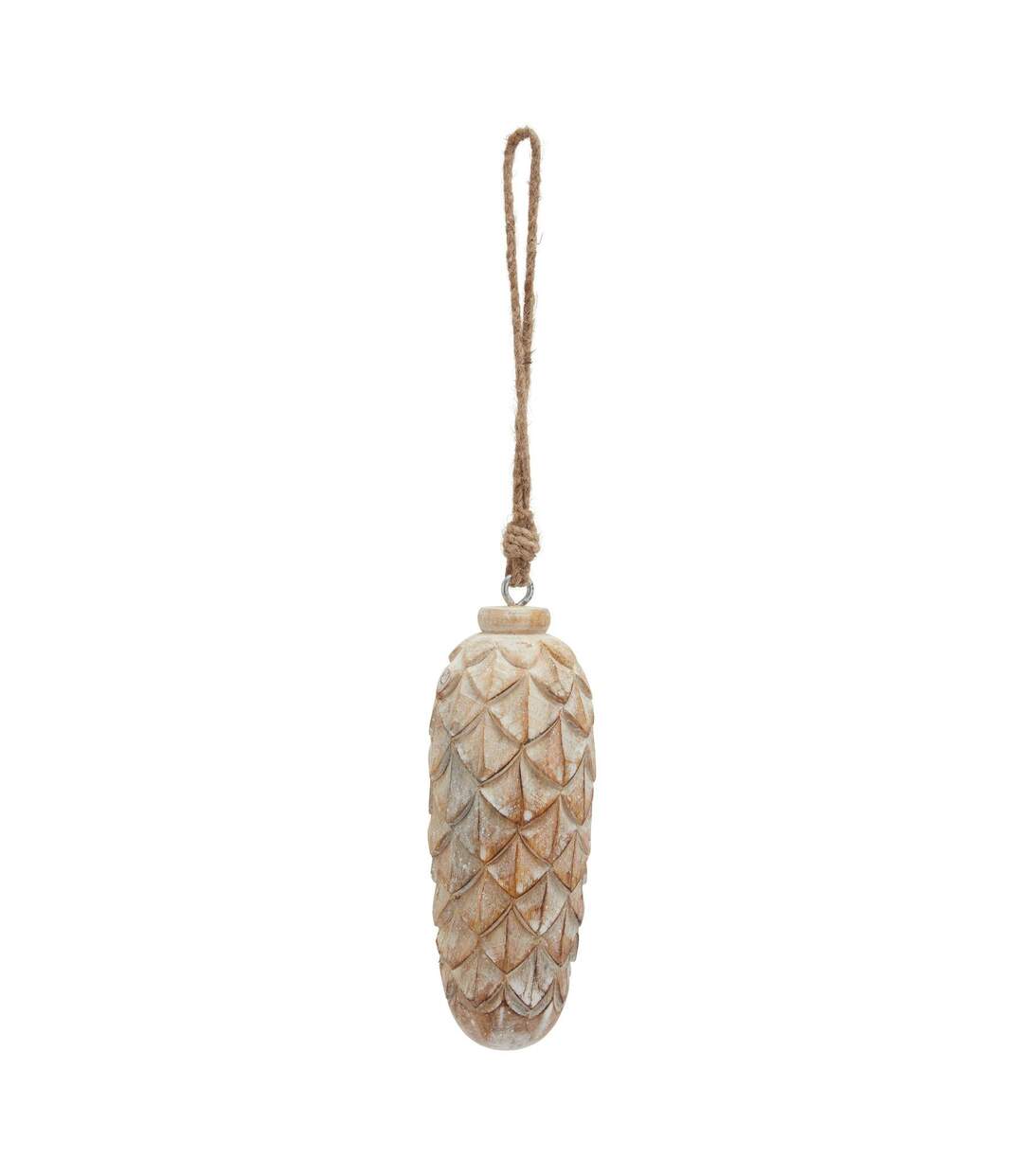 Antique pine cone bauble 13cm x 6cm x 6cm brown Hill Interiors-1