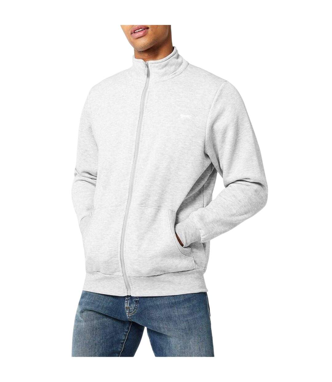 Veste Motif/style Logo Homme Gris Chiné Slazenger-4