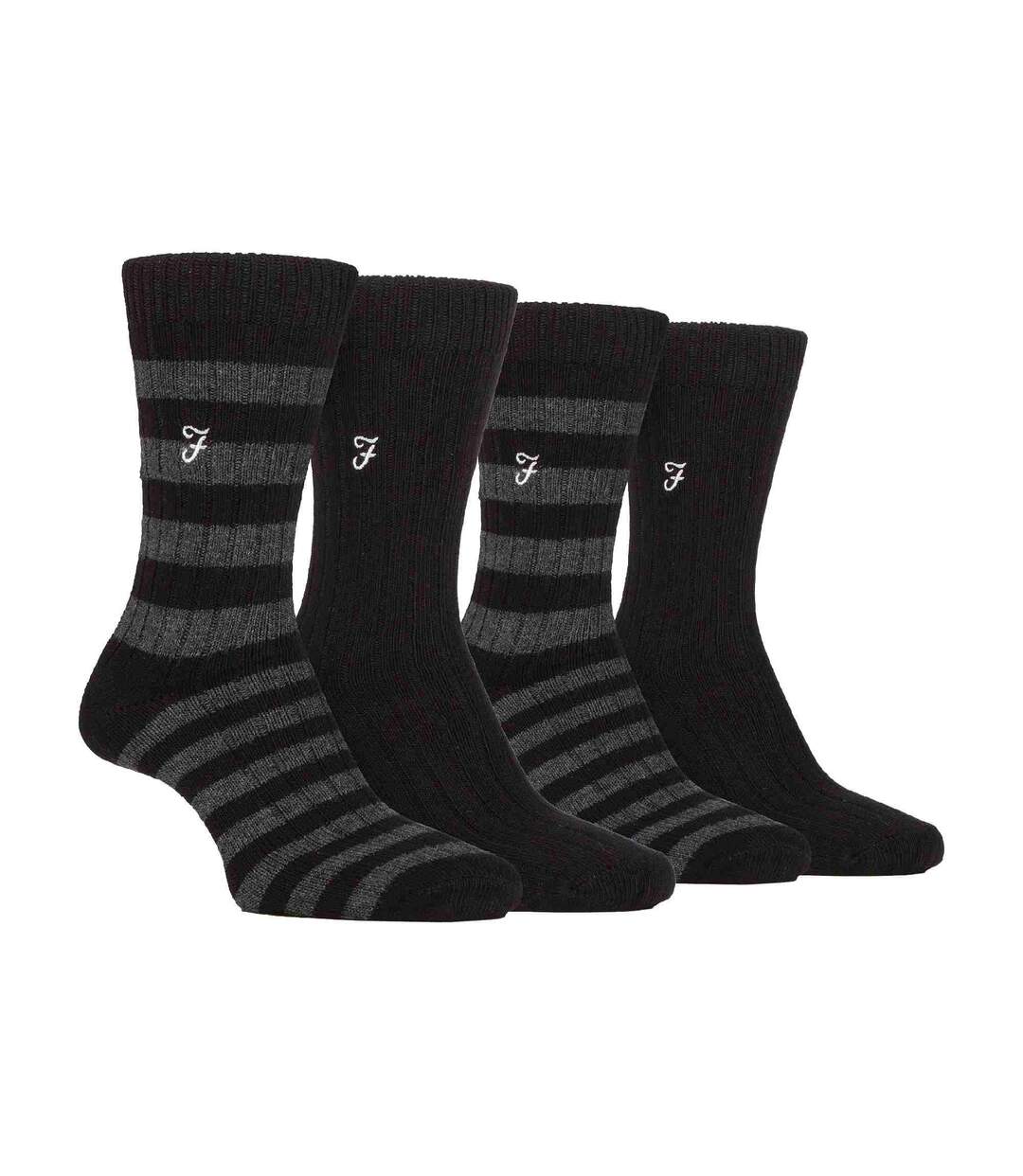 4 Pack Mens Soft Breathable Bamboo Striped Boot Socks-1