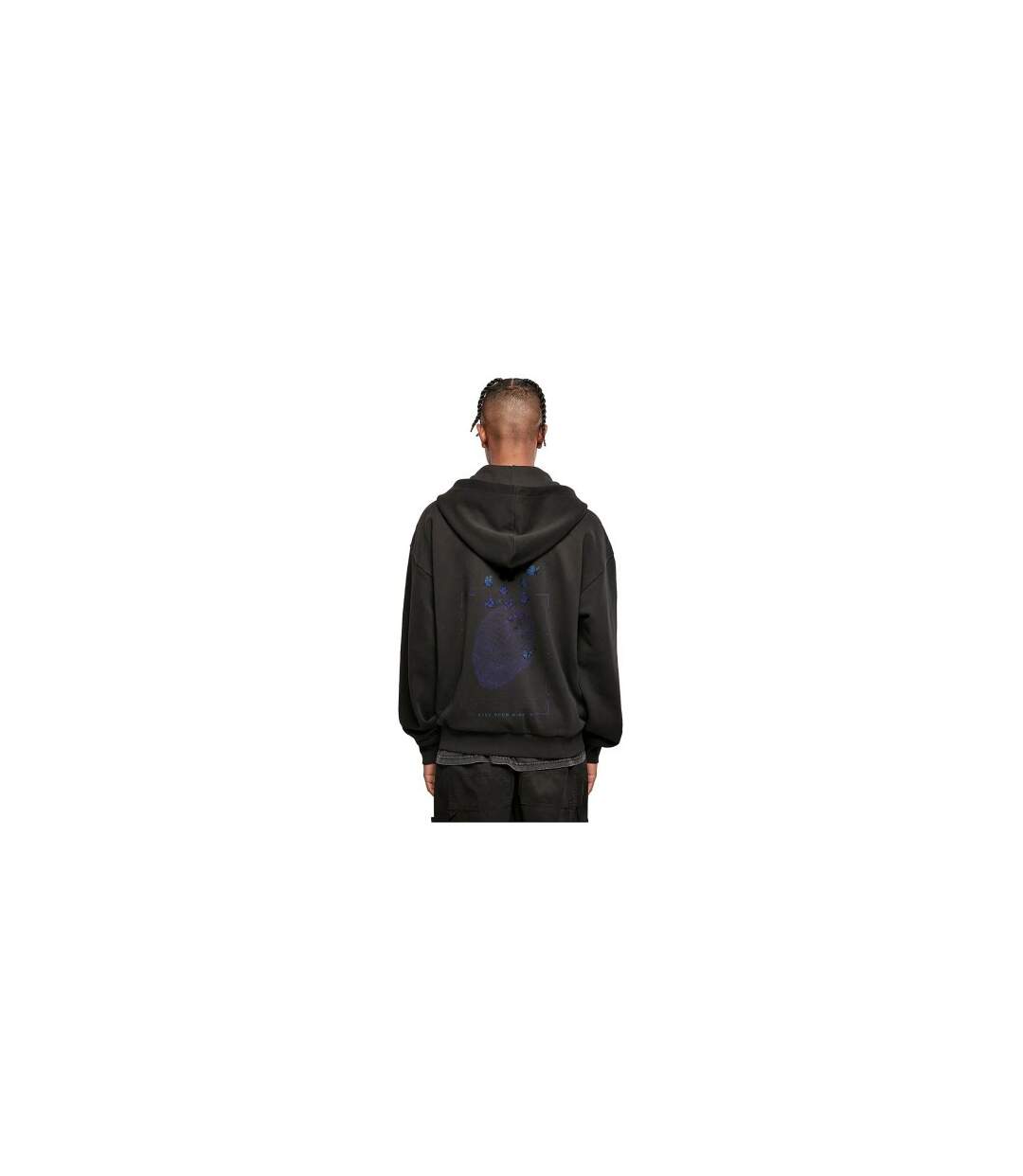 Sweat À Capuche Motif/style Tête Quadrillé Homme Noir Mister Tee-1