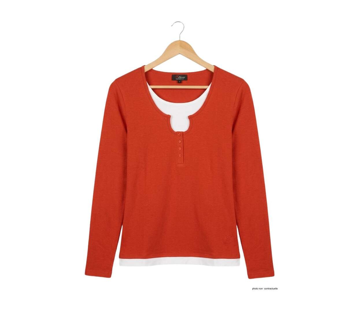 Tee-shirt MAYFLOWER CLUB2R rouge fantaisie : l'effet 2 en 1 ultra stylé-2