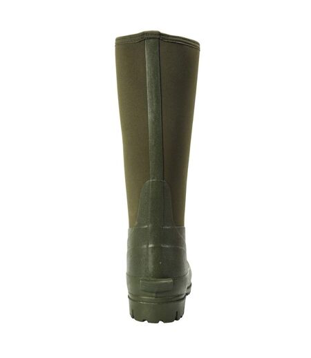 Mens mucker neoprene wellington boots khaki green Mountain Warehouse