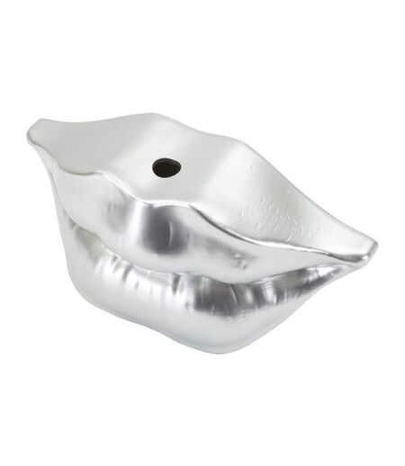 Vase Déco en Résine Mouth 23cm Argent