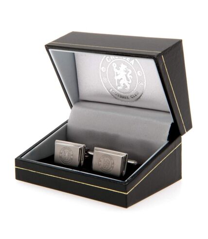 Chelsea FC Stainless Steel Cufflinks (Silver) (One Size)