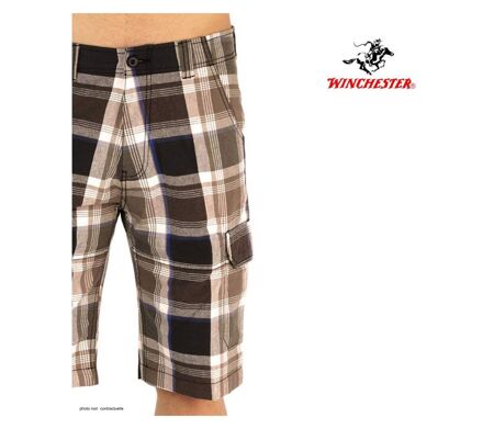 Bermuda WINCHESTER IVORY1 à carreaux en coton : le style géométrique gris et bleu pour l'été