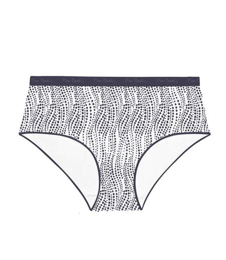 Lot de 3 culottes femme  en coton uni imprimé ceinture fine 2cm Pck29 Pierre Cardin