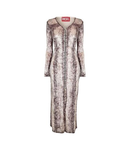 Robe Longue D-martel Femme Noir Gris Bleu Denim Diesel