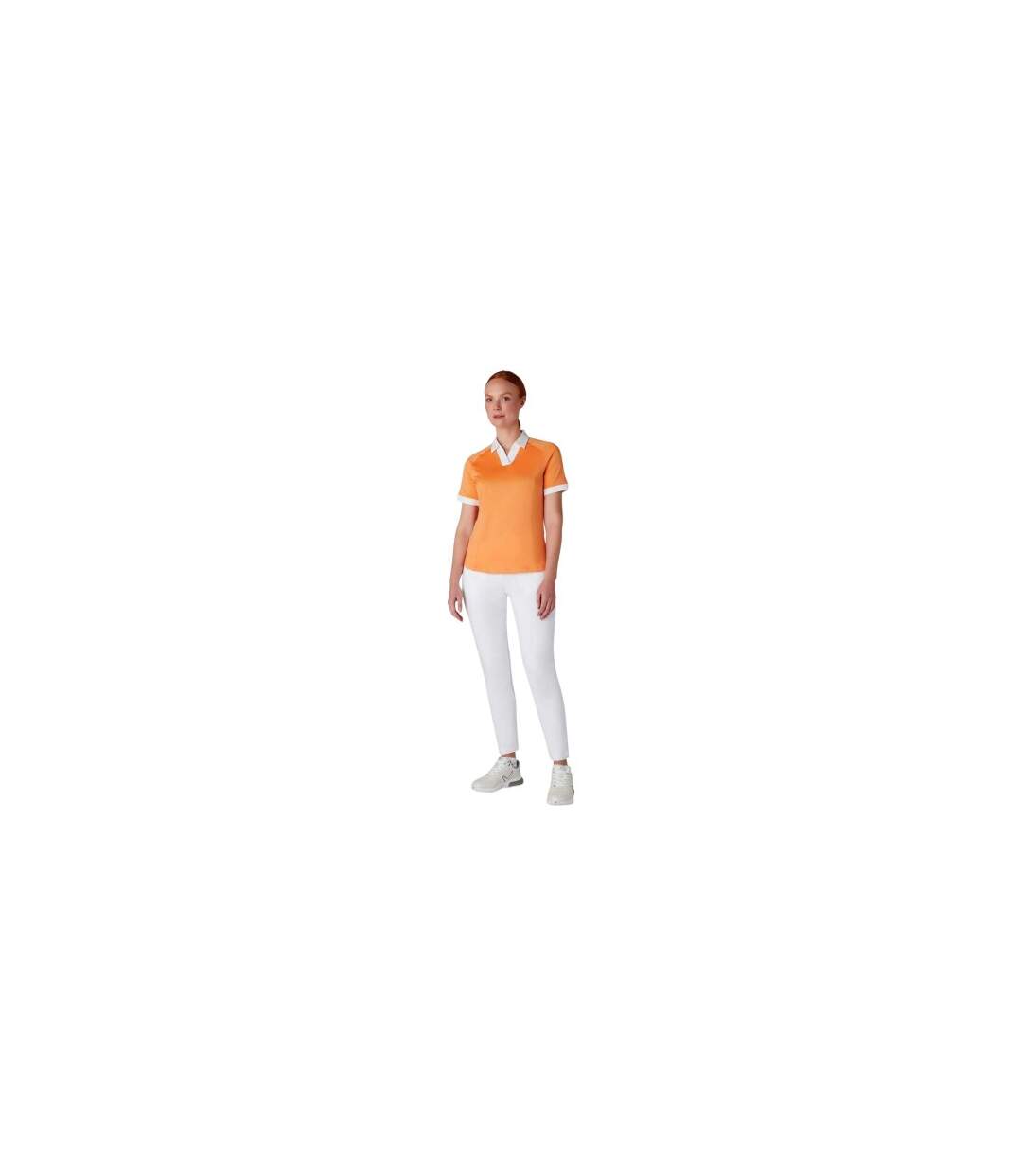 Womens/ladies Vplack Regular Polo Shirt Papaya Callaway-1