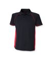 Finden & Hales Mens Panel Performance Sports Polo T-Shirt (Black/Red)