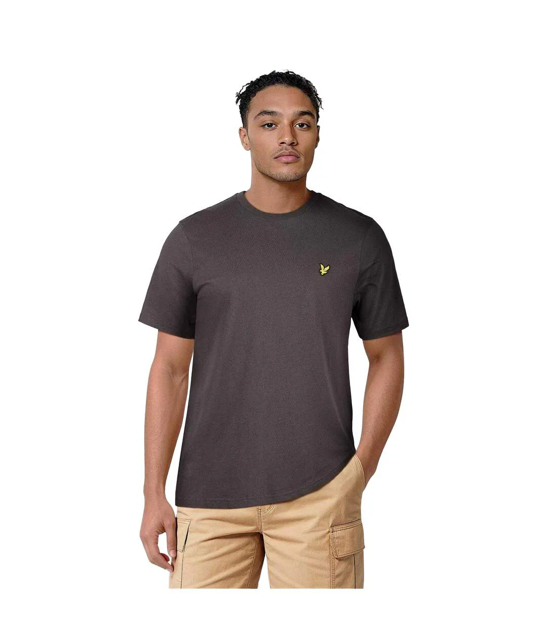 Mens Logo Cotton T-shirt Gunmetal Lyle & Scott-4