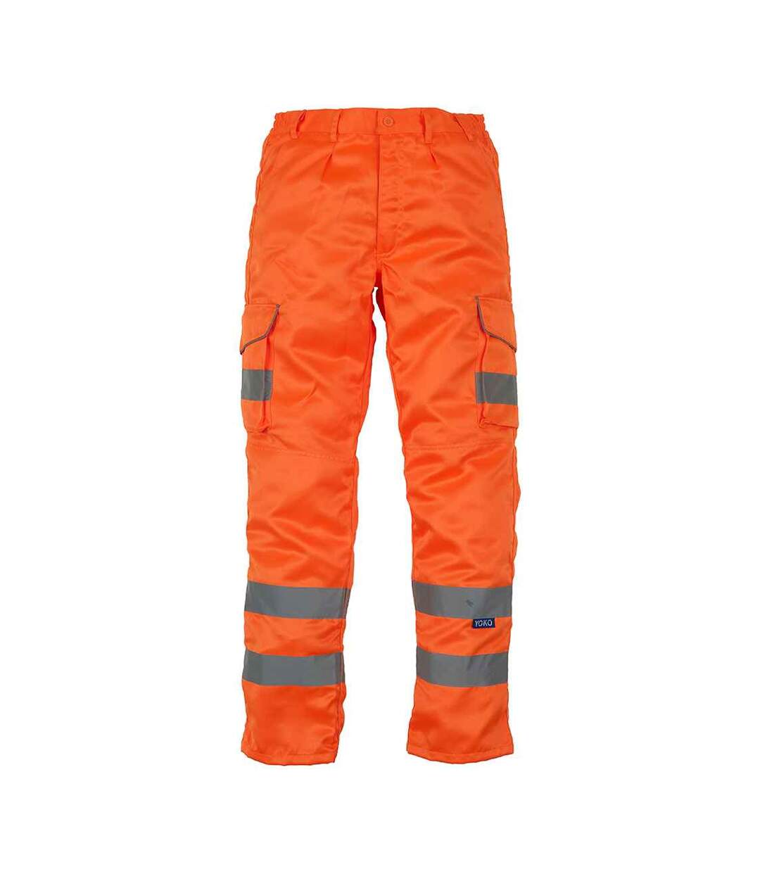 Pantalon À Poches Motif/style Haute-visibilité Homme Orange Fluo Yoko-1