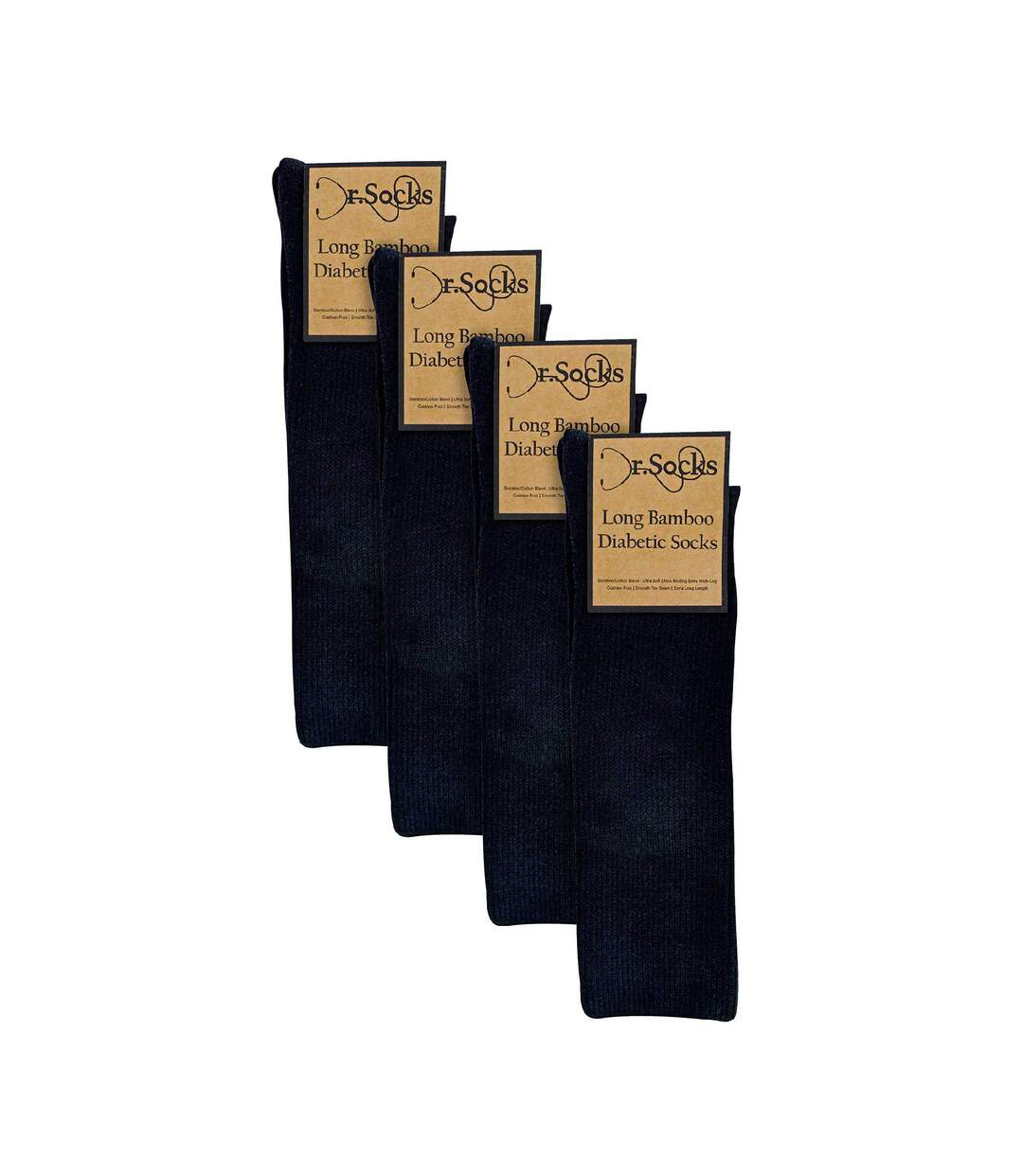 4 Pack Extra Wide Knee High Bamboo Diabetic Socks-2