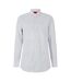 Mens Microprint Oxford Long-sleeved Formal Shirt White Hugo-1