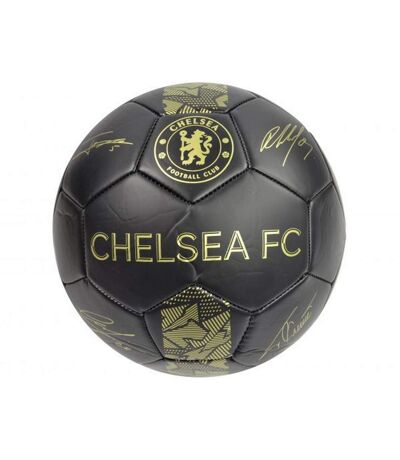 Chelsea FC Signature Phantom Faux Leather Soccer Ball (Black/Gold) (5) - UTBS3169