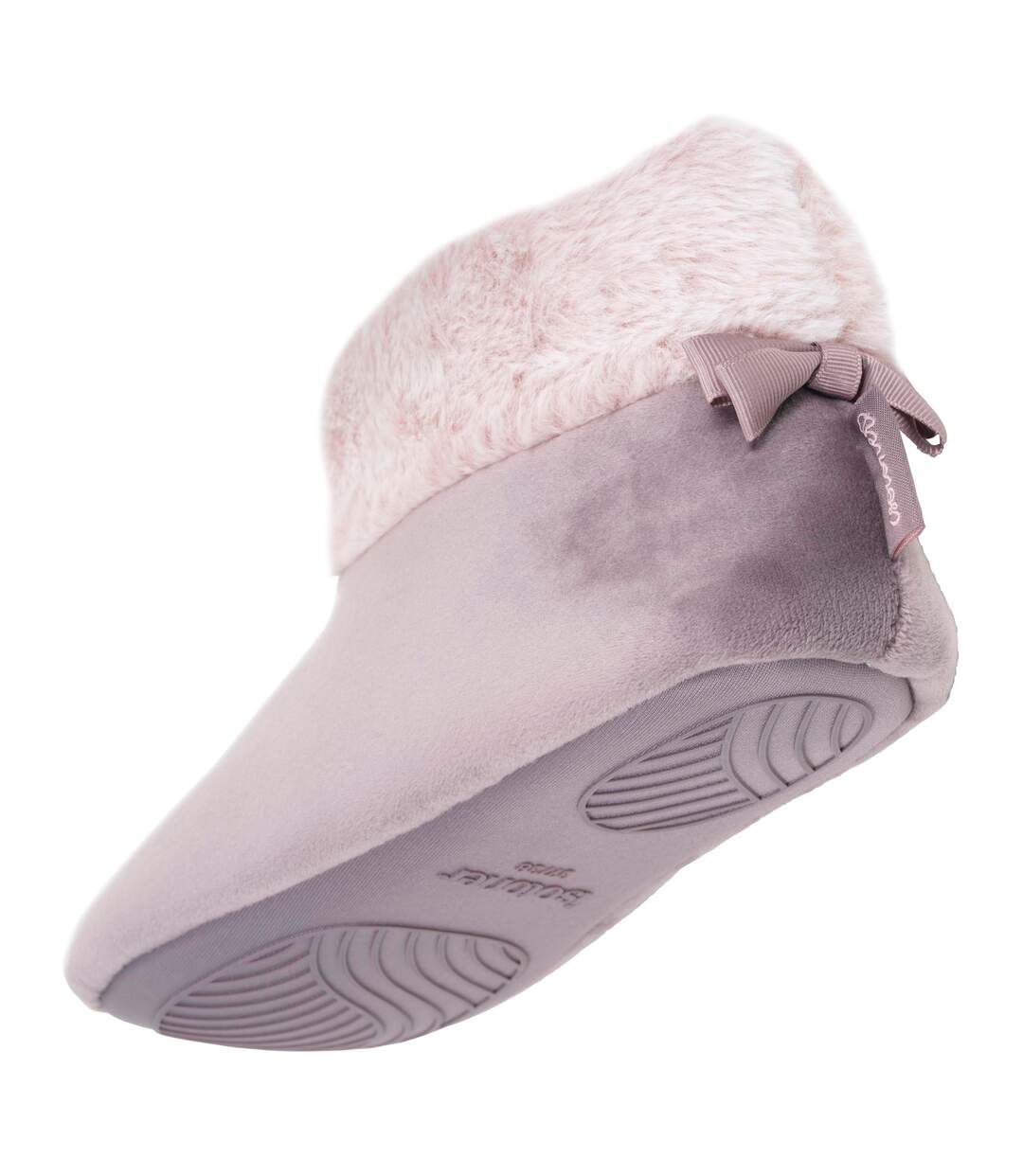 Isotoner Chaussons extra-light Bottillons femme microvelours, semelle gomme ultra souple-5