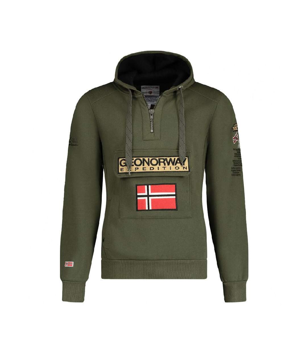 Sweat à capuche kaki homme geographical norway gymclass assor-1