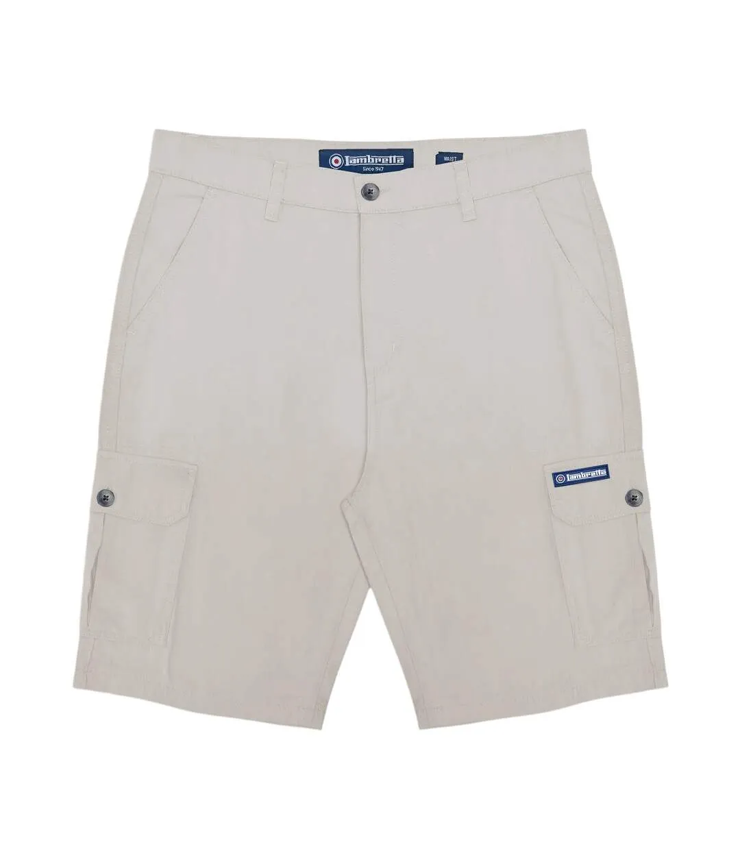 Short À Poches Motif/style Logo En Caoutchouc Homme Blanc Cassé Lambretta-2