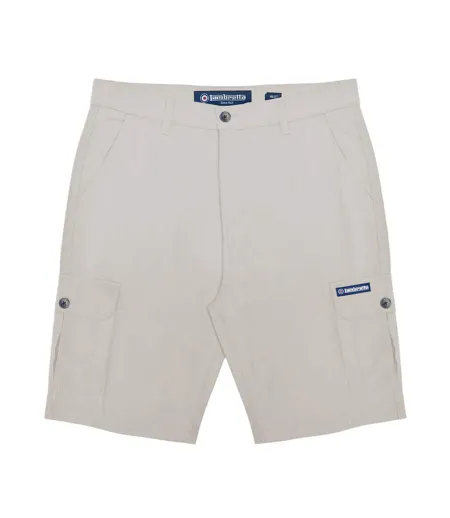 Short À Poches Motif/style Logo En Caoutchouc Homme Blanc Cassé Lambretta