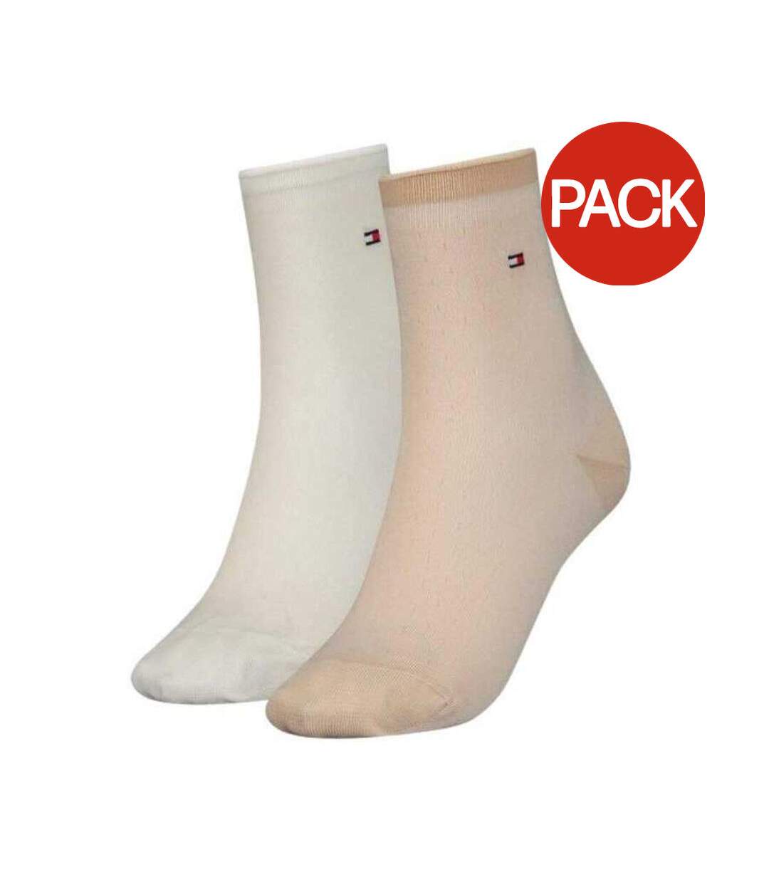 Chaussettes Motif/style À Pois Femme Beige Crème Tommy Hilfiger-1